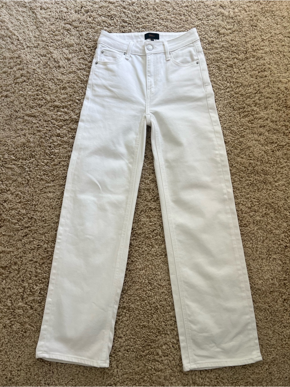 Quince Bella Stretch Relaxed Straight Leg Jeans - White Size 24 Regular